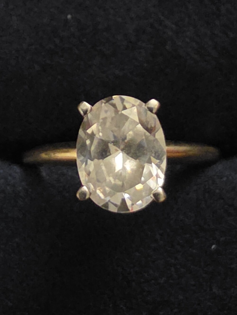 14k Goshenite Yellow,white Gold Solitaire Ring